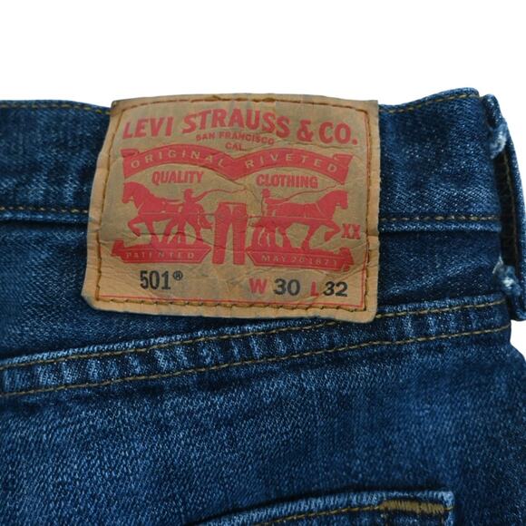 Levi's Men's 501 Button Fly Straight Leg Jeans 30x32 - Picture 8 of 11